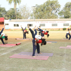 Performing Yoga on sports day